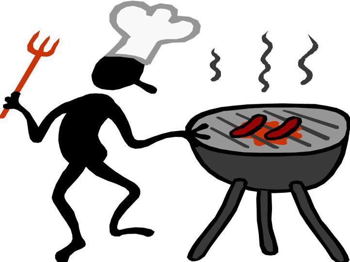 Tegning av person som griller